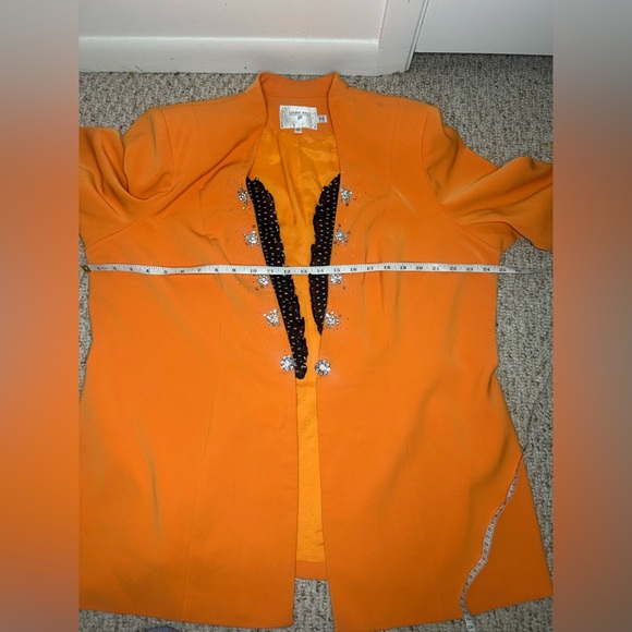 Louise Ricci Vibrant Orange Blazer with Black Detailing size 22 - Picture 11 of 11